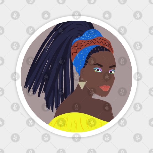 Abstract Black Woman Portrait Magnet by Svetlanarto_printables